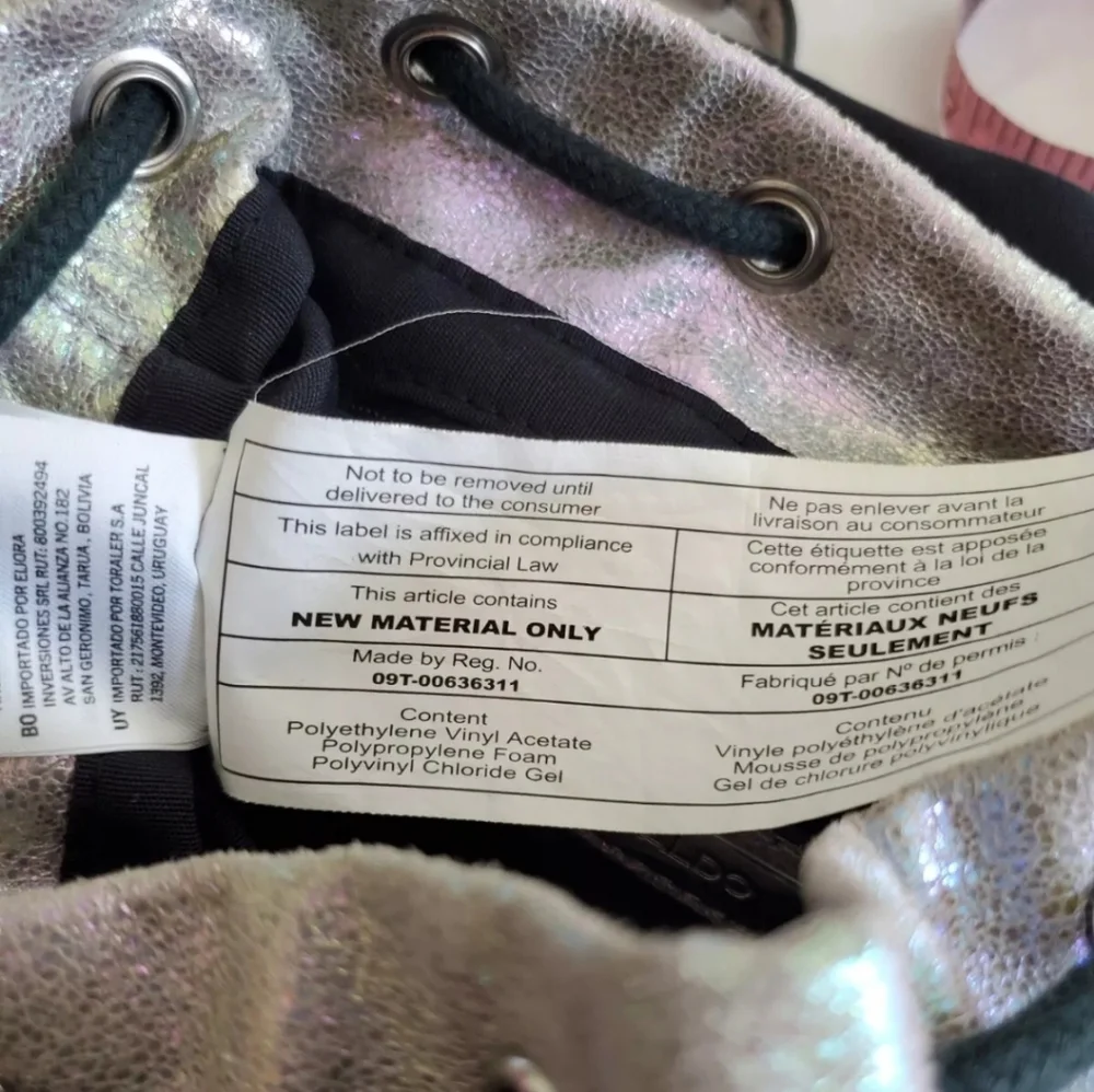 Aldo Mini Backpack Shiny Silver Faux Leather Bag 90s Rave Metallic Bag